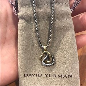 David Yurman silver and gold heart necklace